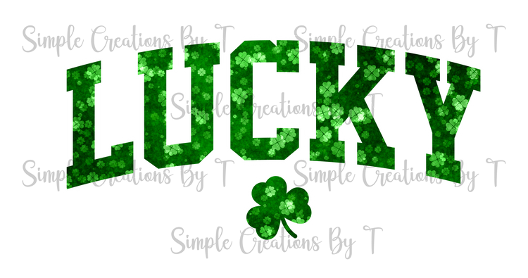 Lucky with 4 Leaf Clover - PNG Digital File (4 Designs)