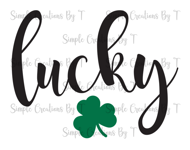 Lucky with 4 Leaf Clover - PNG Digital File (4 Designs)
