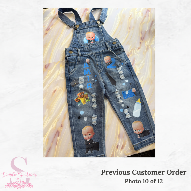 Custom Birthday Infant/Toddler Denim Overalls