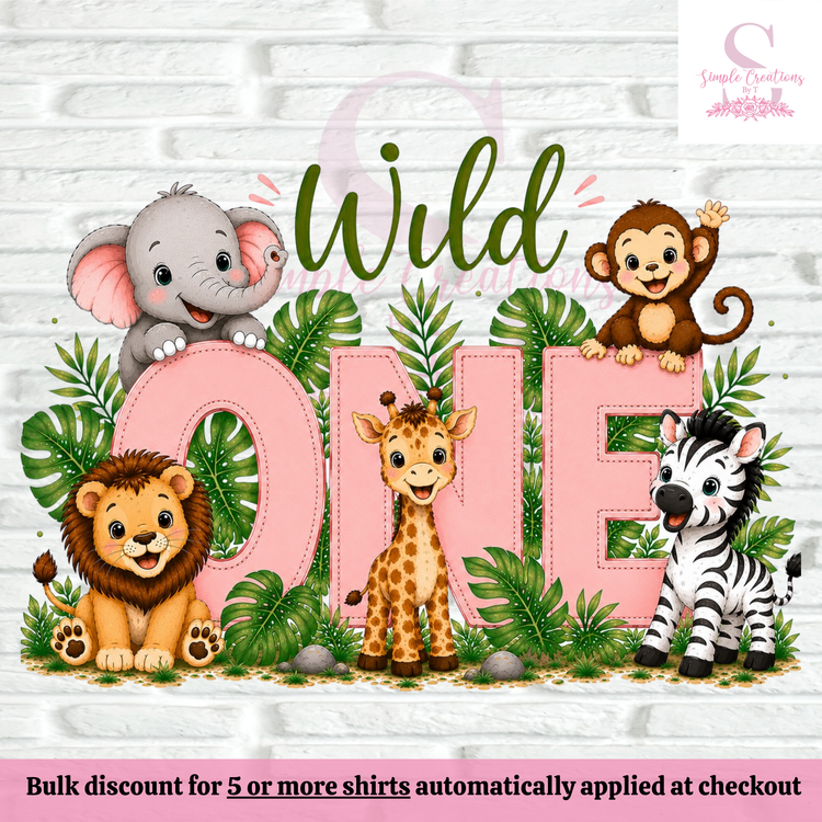 Wild One Pink First Birthday Family Shirts | Semi-Custom Family Name & Age Shirts