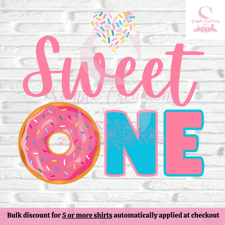 Sweet One Doughnut First Birthday Family Shirts | Semi-Custom Family Name & Age Shirts