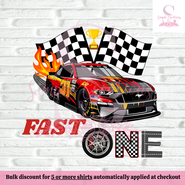 Fast One Race Car First Birthday Family Shirts | Semi-Custom Family Name & Age Shirts