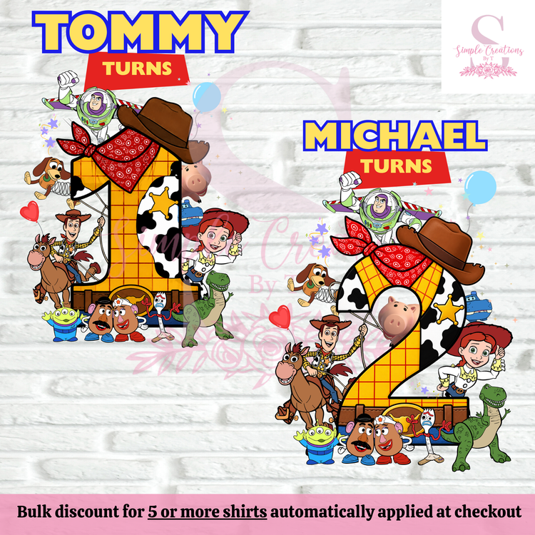 Toy Story-Inspired Cowboy Family Birthday Shirts | Semi-Custom Family Name & Age Shirts