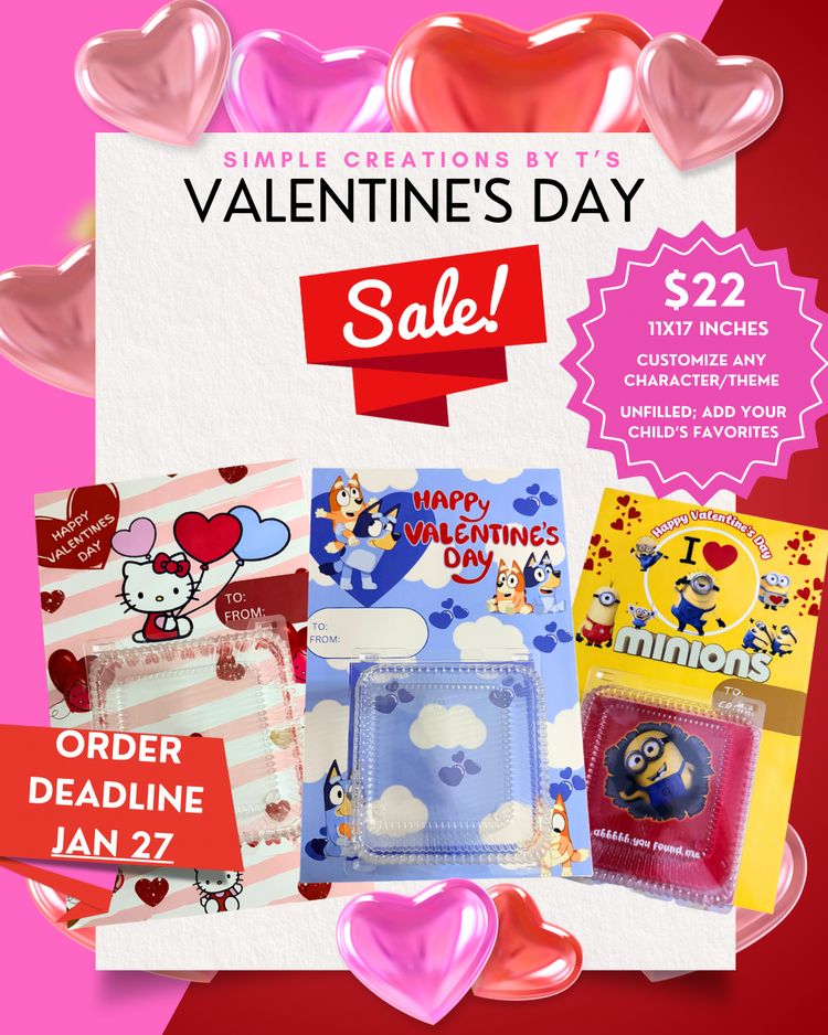 Jumbo 11x17 inches Unfilled Valentine's Day Treat Card