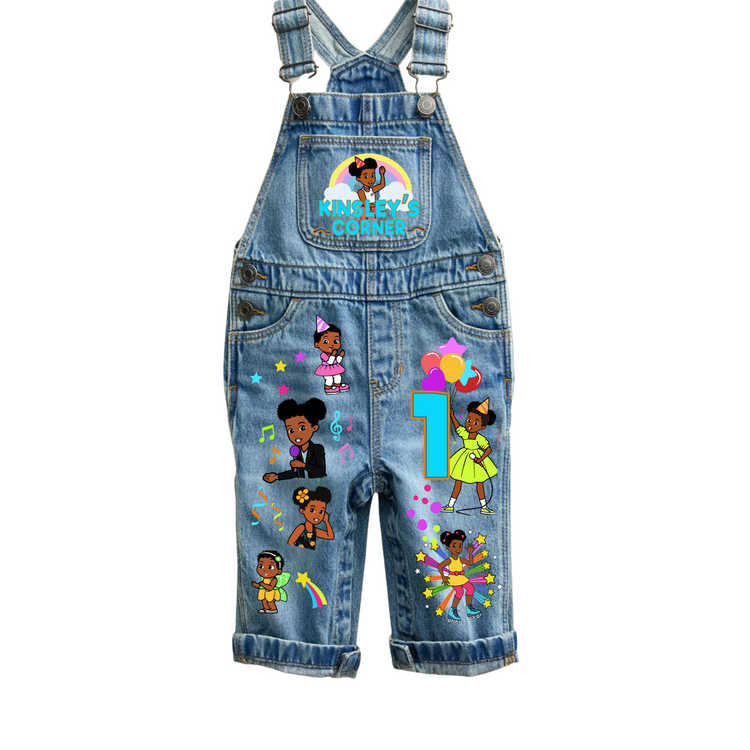 Custom Birthday Infant/Toddler Denim Overalls