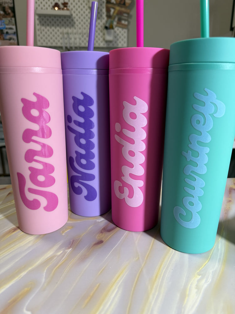 Monogram Monochromatic Matte 16 oz Skinny Tumbler