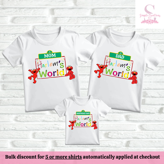 Elmo's World Family Birthday Shirts | Semi-Custom Family Name & Age Shirts