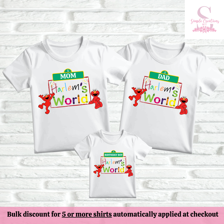 Elmo's World Family Birthday Shirts | Semi-Custom Family Name & Age Shirts