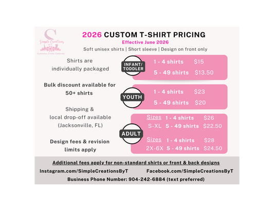 Custom Family Birthday Shirts (Inquiry & Deposit)