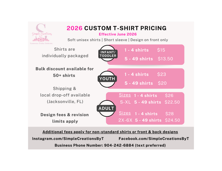 Custom Family Birthday Shirts (Inquiry & Deposit)