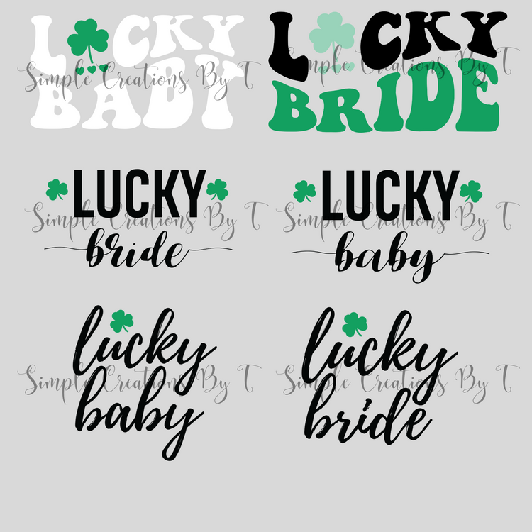 Lucky Bride / Lucky Baby - PNG Digital File (6 Designs)