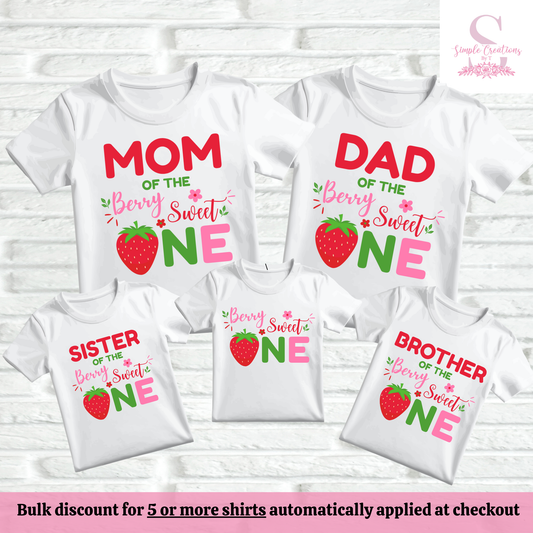 Berry Sweet One First Birthday Family Shirts | Semi-Custom Family Name & Age Shirts