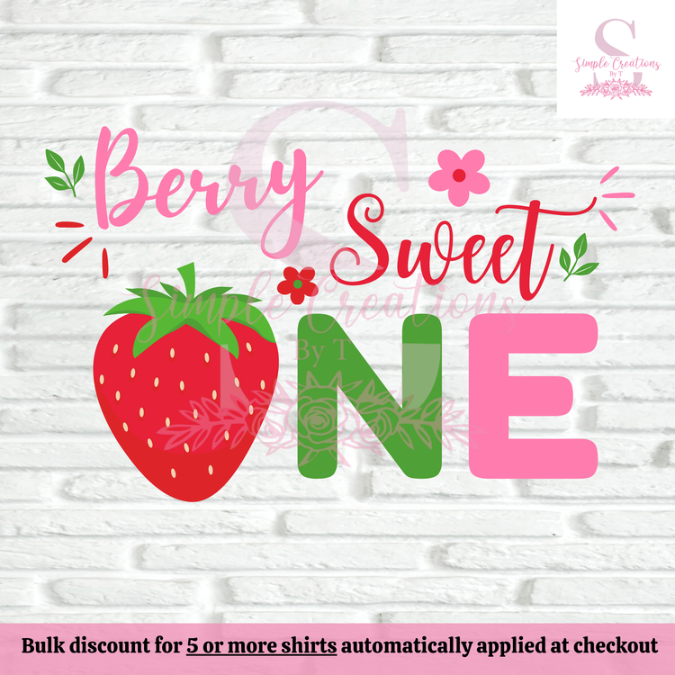 Berry Sweet One First Birthday Family Shirts | Semi-Custom Family Name & Age Shirts