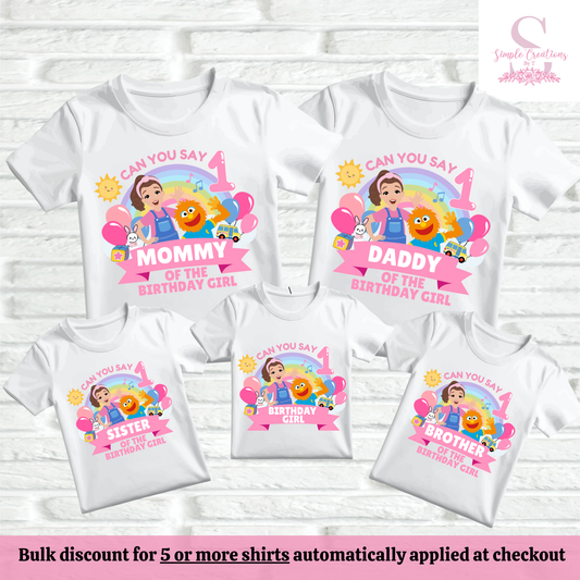 Can You Say One Ms Rachel Birthday Family Shirts | Semi-Custom Family Name & Age Shirts