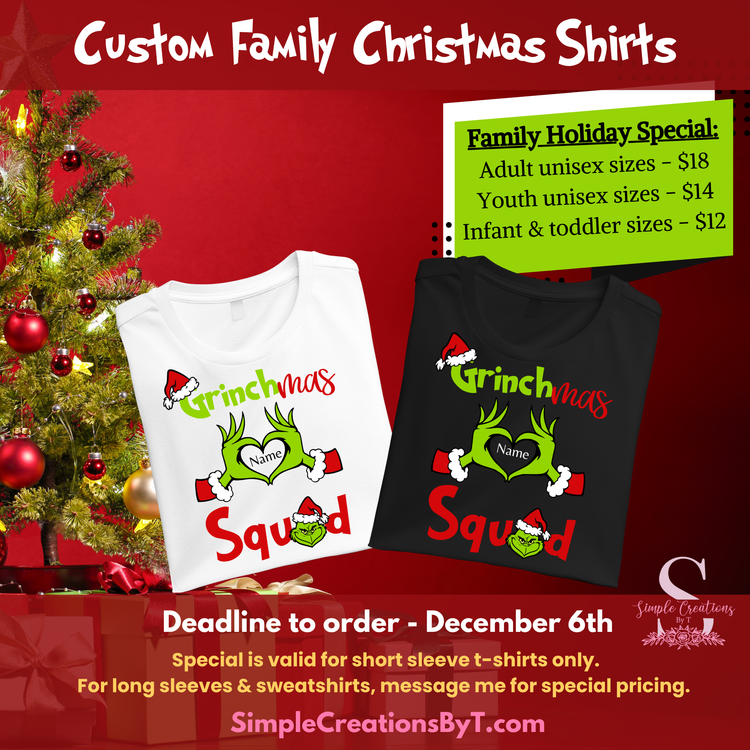 Custom Grinchmas Squad Family Shirts