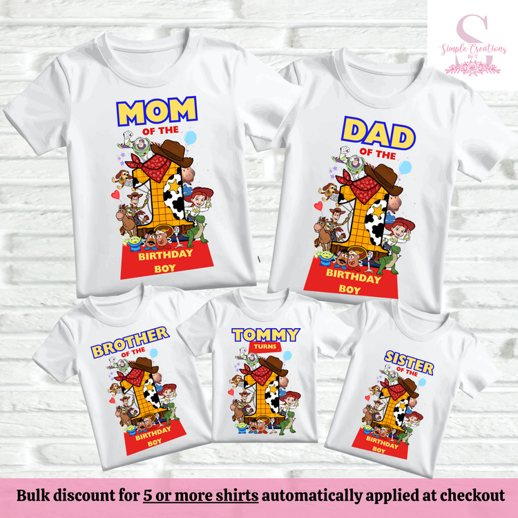 Toy Story-Inspired Cowboy Family Birthday Shirts | Semi-Custom Family Name & Age Shirts