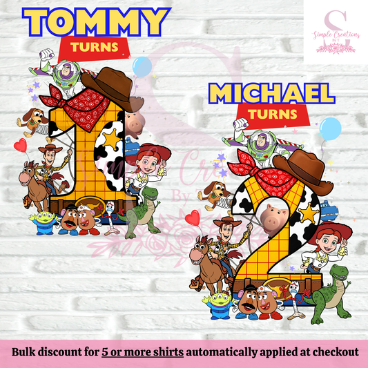 Toy Story-Inspired Cowboy Family Birthday Shirts | Semi-Custom Family Name & Age Shirts
