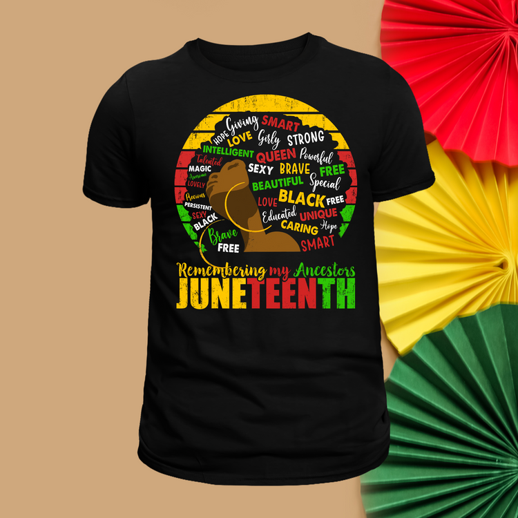 Juneteenth Remembering My Ancestors Design 2 Short Sleeve T-Shirt