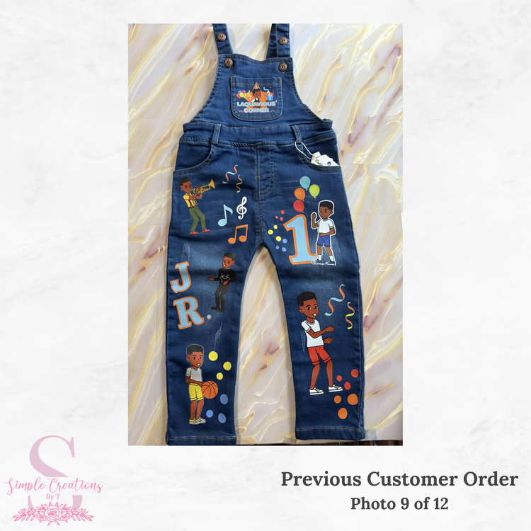 Custom Birthday Infant/Toddler Denim Overalls