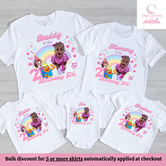 Ms. Rachel-Inspired Family Birthday Shirts | Semi-Custom Character & Age