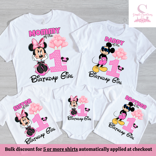 Minnie Mouse Family Birthday Shirts | Semi-Custom Family Name & Age Shirts