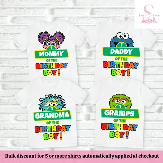 Sesame Street Character Family Birthday Shirts | Semi-Custom Character & Age