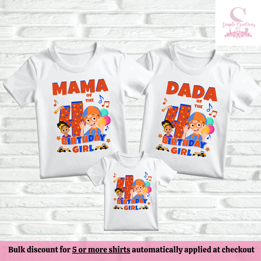 Blippi & Meekah Family Birthday Shirts | Semi-Custom Family Name & Age Shirts