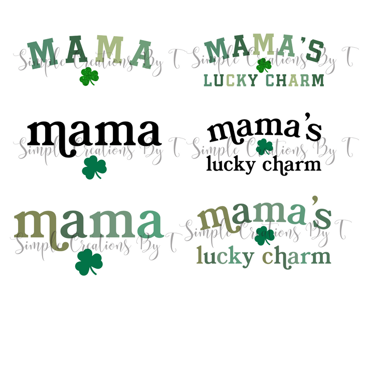 Mama & Mama's Lucky Charm - PNG Digital File (3 Sets of Designs)