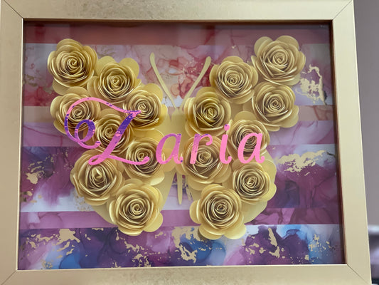 Butterfly Monogram Shadow Box