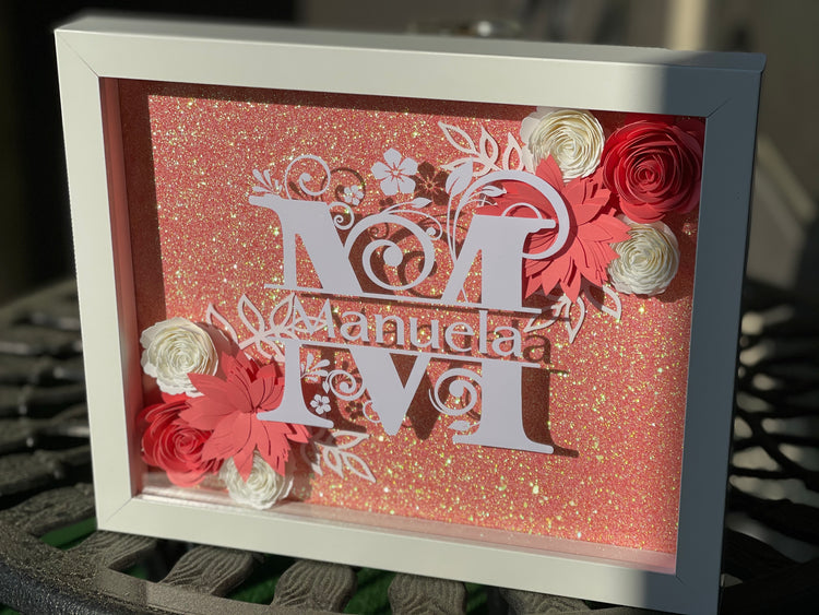 Heart-Shaped & Butterfly Monogram Shadow Box