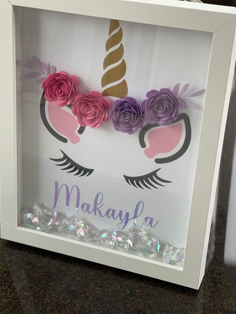 Unicorn & Jewels Monogram Shadow Box