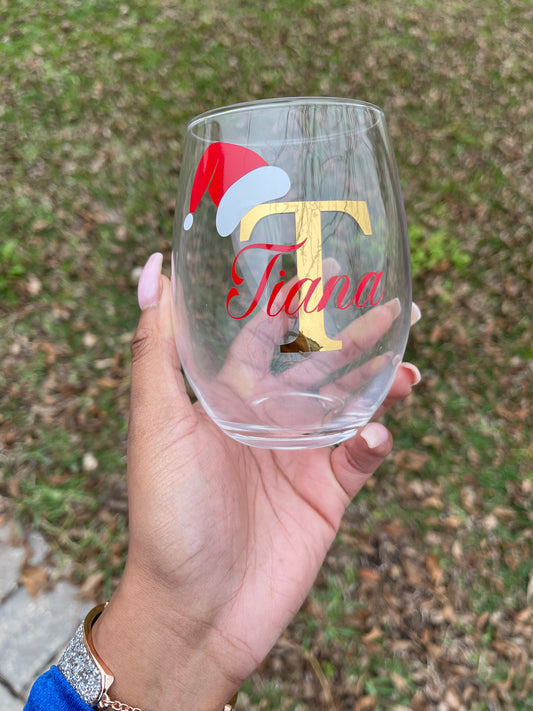 Personalized Name & Initial Wine Tumbler - Pretty Collected