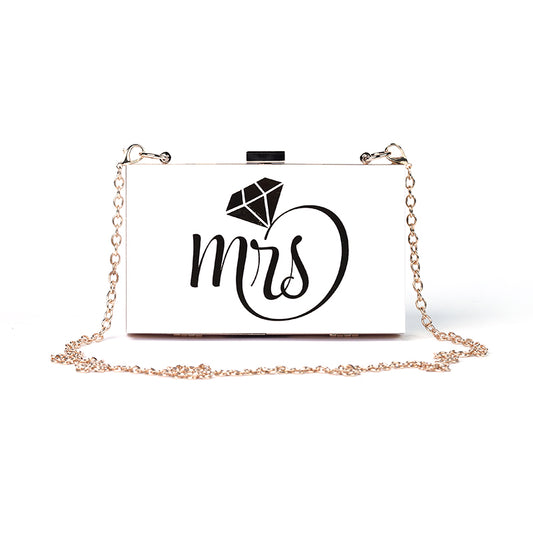 Mrs. Acrylic Clutch - White